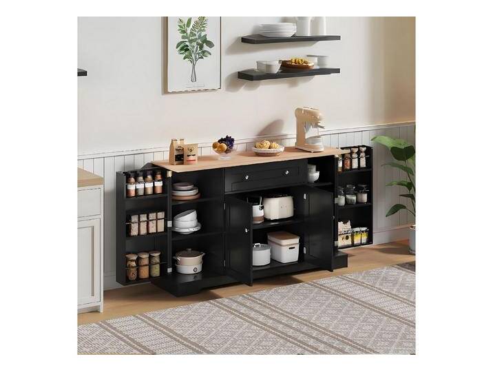 OKWISH Sideboard Küchenbuffet,Kommode (Multifunktionales Küchenbuffet 138 cm Sideboard mit Schublade, verstellbaren Einlegeböden, Kippschutz – Modernes Design für Küche, Wohnzimmer & Schlafzimmer, praktischer Stauraum), mit Kippschutz von OTTO