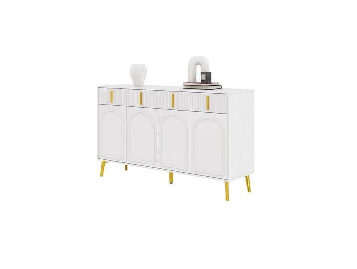 OKWISH Sideboard mit goldenen Griffen und Beine (Wohnzimmerschrank, Anrichte, Kommode, 1 St., 4 Türen, 4 Schubladen), mit herausnehmbarem Laminat von OTTO