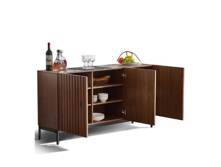 OKWISH Sideboard multifunktional als TV-Ständer, Buffet oder Kaffeebar (Kommode, Anrichte, Wohnzimmerschrank, Aufbewahrungsschrank, 1 St., 3 Türen), verstellbare Regale,geräuscharme Schubladen von OTTO