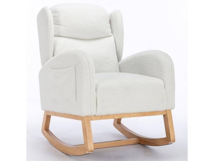OKWISH Stuhl Moderner Schaukelstuhl,Relaxsessel,mit Teddy-Stoffbezug (Moderner Schaukelstuhl mit Teddy-Stoffbezug und ergonomischem Wingback-Design – Gepolstert, mit praktischen Armlehnentaschen für Wohnzimmer & Schlafzimmer) von OTTO