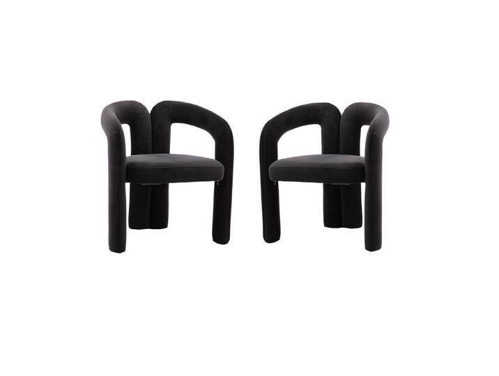 OKWISH Stuhl Polsterstuhl Küchenstuhl Loungesessel, Fass-Seitenstühle (2er Set), schwarz, schwarz von OTTO