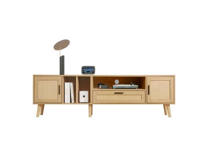 OKWISH TV-Schrank Kommode Lowboard (für einen 80-Zoll-Fernseher) 180-cm-TV-Schrank Rattan mit 2 Türen und einer Schublade von OTTO