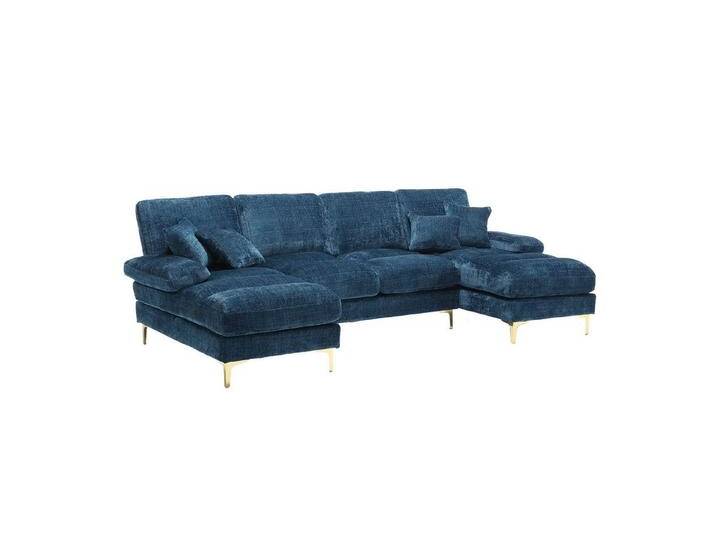 Odikalo Big-Sofa Chenille Sofa U-Form Lounge Sessel Sektionssofa Liegesitzen Mehrfarbig, blau, Blau von OTTO