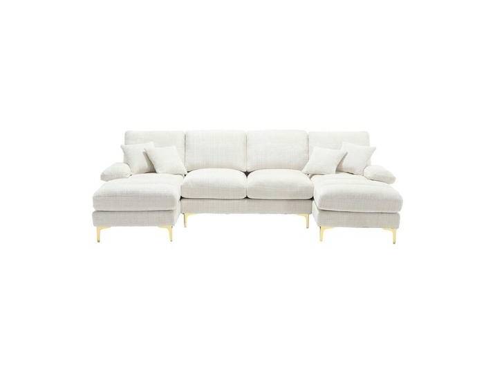 Odikalo Big-Sofa Chenille Sofa U-Form Lounge Sessel Sektionssofa Liegesitzen Mehrfarbig, weiß, Weiß von OTTO