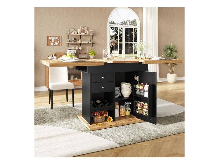 Odikalo Esstisch Küchentisch Gastrotisch Beistelltisch Weinregal Küche Weiß Schwarz, schwarz, Schwarz Odikalo Esstisch Küchentisch Gastrotisch Beistelltisch Weinregal Küche Weiß Schwarz, schwarz, Schwarz von OTTO