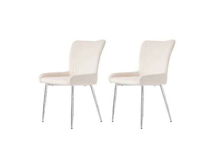 Odikalo Esszimmerstuhl Lounge-Stuhl 2er-Set Wohnzimmer Schlafzimmer vier Metallstützbeinen, beige Odikalo Esszimmerstuhl Lounge-Stuhl 2er-Set Wohnzimmer Schlafzimmer vier Metallstützbeinen, beige von OTTO
