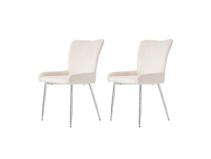 Odikalo Esszimmerstuhl Lounge-Stuhl 2er-Set Wohnzimmer Schlafzimmer vier Metallstützbeinen, beige von OTTO
