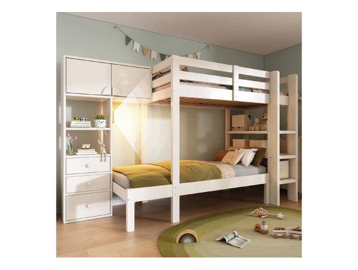Odikalo Etagenbett Kinderbett 90x200 mit Schrank & LED (Etagenbett 90x200 cm mit intelligentem Nachtlicht, Versetztes Design mit Schrank, Regal & Schubladen, Großzügiger Stauraum, 90x200 cm Odikalo Etagenbett Kinderbett 90x200 mit Schrank & LED (Etagenbett 90x200 cm mit intelligentem Nachtlicht, Versetztes Design mit Schrank, Regal & Schubladen, Großzügiger Stauraum, 90x200 cm von OTTO