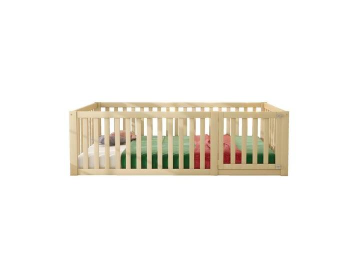 Odikalo Kinderbett Massivholzbett Holzboden Bettrahmen mit Zaun und Tür 90/140x200cm Odikalo Kinderbett Massivholzbett Holzboden Bettrahmen mit Zaun und Tür 90/140x200cm von OTTO