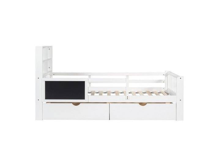 Odikalo Kinderbett Stauraum Kopfteil Kasten Multifunktion Schubladen Tafel weiß 90x200, weiß von OTTO