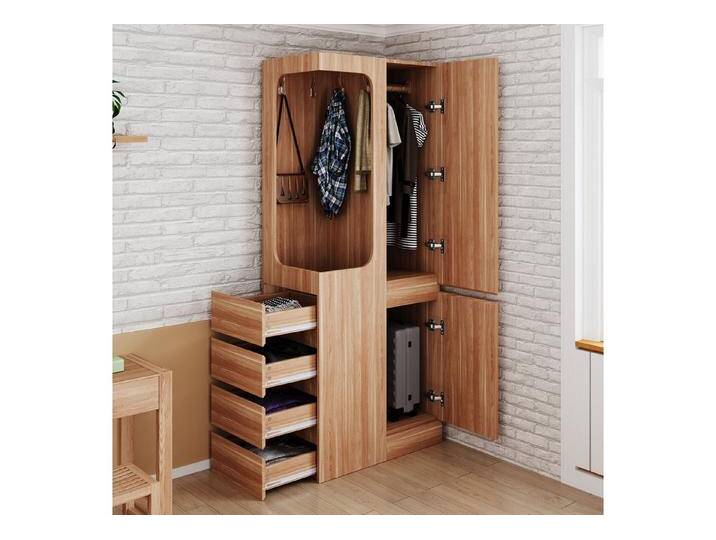 Odikalo Kleiderschrank Eckkleiderschrank mit Schubladen (Kleiderschrank 70 x 40 x 170 cm, mit Schubladen und Staufächern, offenem Kleiderbereich, eintürig von OTTO