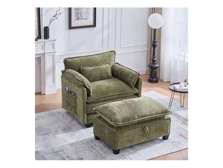 Odikalo Loungesofa Armlehnensofa Freizeitsofa Loungesessel Hocker Stauraum Mehrfarbig, grün, Grün von OTTO