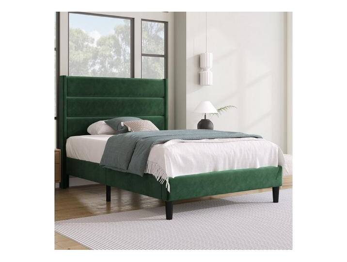 Odikalo Polsterbett Bettgestell Jugendbett mit Matratze 90x200 (Polsterbett 90 x 200 cm, Bettgestell mit Lattenrost & Kopfteil, gepolstertes Doppelbett, Textilbezug Leinen in Grau, Zeitloses modernes Design, Jugendbett(Mit Matratze) Odikalo Polsterbett Bettgestell Jugendbett mit Matratze 90x200 (Polsterbett 90 x 200 cm, Bettgestell mit Lattenrost & Kopfteil, gepolstertes Doppelbett, Textilbezug Leinen in Grau, Zeitloses modernes Design, Jugendbett(Mit Matratze) von OTTO