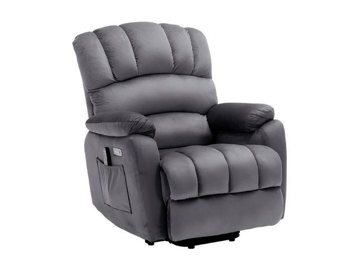 Odikalo Relaxsessel Massagesessel Fernsehsessel Liege & Wärmefunktion Ruhesessel Grau/Rot, grau, Grau von OTTO