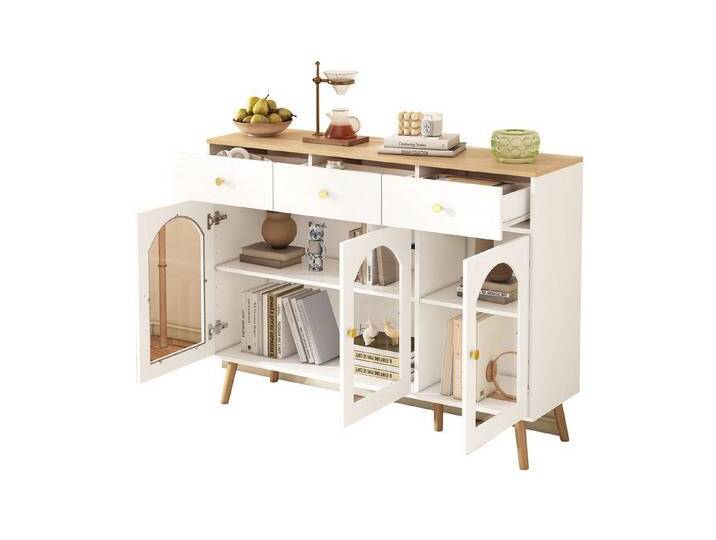 Odikalo Sideboard Esszimmerschrank Anrichte Kommode Buffet Schließfach Stauraum Weiß von OTTO