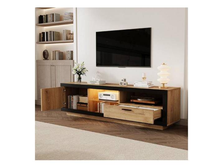 Odikalo TV-Schrank TV-Bank Fernsehschrank Lowboard Sideboard Kommode Medienschrank Natur, schwarz Odikalo TV-Schrank TV-Bank Fernsehschrank Lowboard Sideboard Kommode Medienschrank Natur, schwarz von OTTO