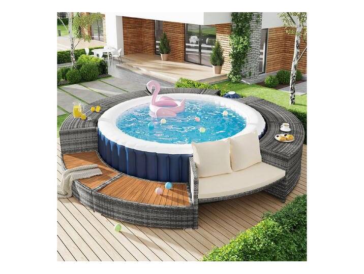 Odikalo Whirlpool Spa-Pool Gartenmöbel-Set Stauraum Lounge-Set verstellbaren Füßen, grau Odikalo Whirlpool Spa-Pool Gartenmöbel-Set Stauraum Lounge-Set verstellbaren Füßen, grau von OTTO