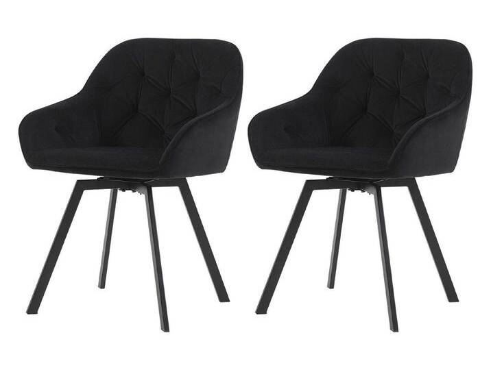 Ofcasa Esszimmerstuhl Drehstuhl (2er Set), Samt Gepolsterte Küche Lounge Stühle mit Armlehnen, schwarz, Schwarz von OTTO