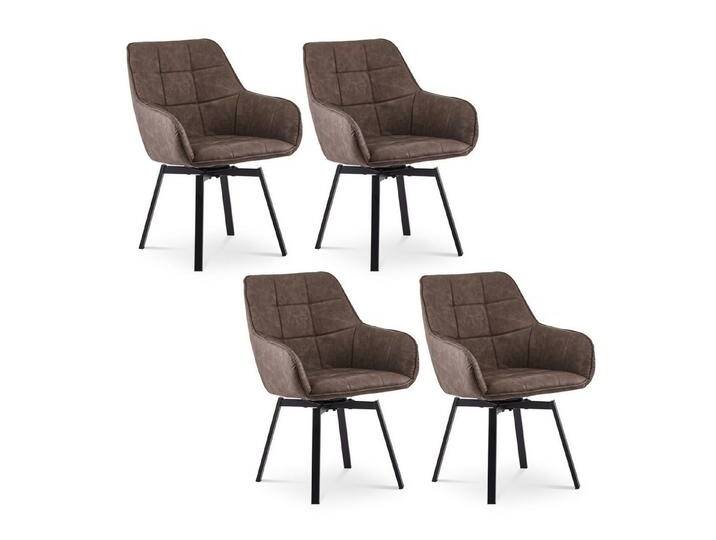 Ofcasa Esszimmerstuhl Kunstlederstühle (4er Set), Gepolsterter Drehstühle mit hoher Rückenlehne, braun, Braun von OTTO