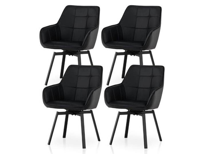 Ofcasa Esszimmerstuhl Kunstlederstühle (4er Set), Gepolsterter Drehstühle mit hoher Rückenlehne, schwarz, Schwarz von OTTO