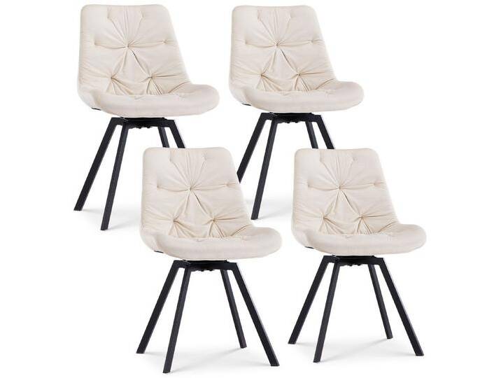 Ofcasa Esszimmerstuhl Samt-Drehstuhl (4er Set), Gepolstert Küchenstuhl, beige, Beige von OTTO