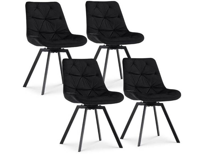 Ofcasa Esszimmerstuhl Samt-Drehstuhl (4er Set, 4 St), Gepolstert Küchenstuhl, schwarz, 4 St., Schwarz von OTTO