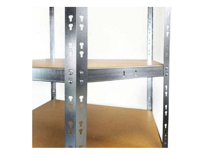 Office Marshal Schwerlastregal Eckig, Eckregal aus Stahlblech, 5 Ebenen, 180 x 90 x 42 x 60 cm, Hohe Traglast, silberfarben, Verzinkt Office Marshal Schwerlastregal Eckig, Eckregal aus Stahlblech, 5 Ebenen, 180 x 90 x 42 x 60 cm, Hohe Traglast, silberfarben, Verzinkt von OTTO