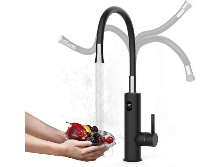 Oihpaw Küchenarmatur Elektrische Durchlauferhitzer, 360° Schwenkbar Armatur, 3000W (1-St) Temperaturanzeige elektrischer Wasserhahn Küchenarmatur von OTTO