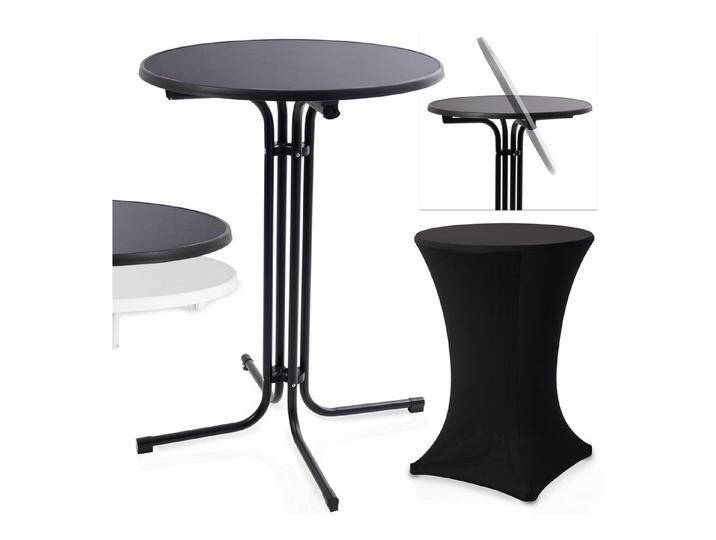 Onbest Stehtisch mit Tischhusse Ø 80 cm klappbar, 2,5 cm Holzplatte, 60 kg Tragkraft, Hitzebständig, Schwarz, schwarz, Schwarz Onbest Stehtisch mit Tischhusse Ø 80 cm klappbar, 2,5 cm Holzplatte, 60 kg Tragkraft, Hitzebständig, Schwarz, schwarz, Schwarz von OTTO