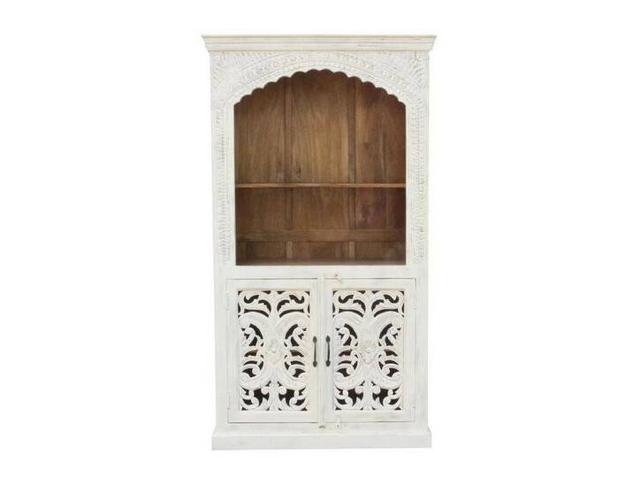 Oriental Galerie Mehrzweckschrank Weißer Schrank Laya Indien 180cm Regalschrank mit Fächer und Türen, Buffetschrank weiß Landhaus, weiß Oriental Galerie Mehrzweckschrank Weißer Schrank Laya Indien 180cm Regalschrank mit Fächer und Türen, Buffetschrank weiß Landhaus, weiß von OTTO