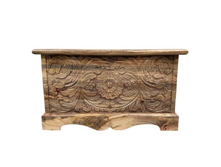 Oriental Galerie Truhe Indische Truhe Holz Natur Braun 80cm (1 St), Couchtisch, Holztruhe, Antik, Wäschetruhe, Möbeltruhe, Holzkiste, braun von OTTO