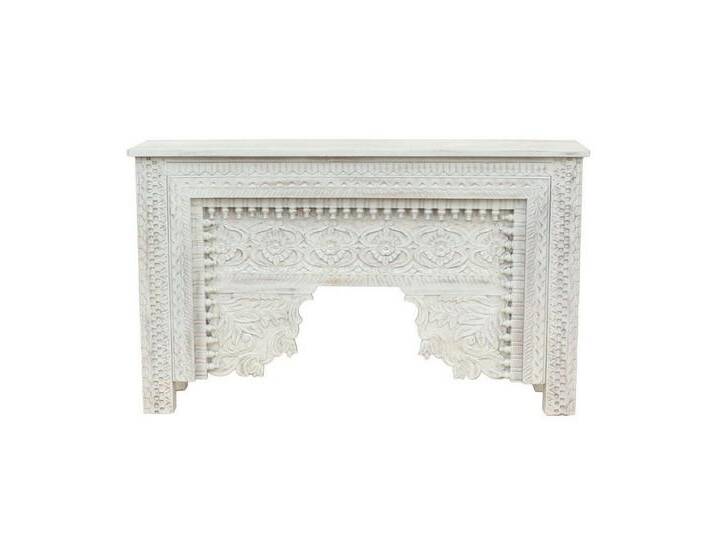 Oriental Galerie Unterschrank Weiß Whitewash Konsolentisch Kiron Sideboard Indien 150cm Ablagetisch, Flur Kommode, Holz Konsole schmal von OTTO