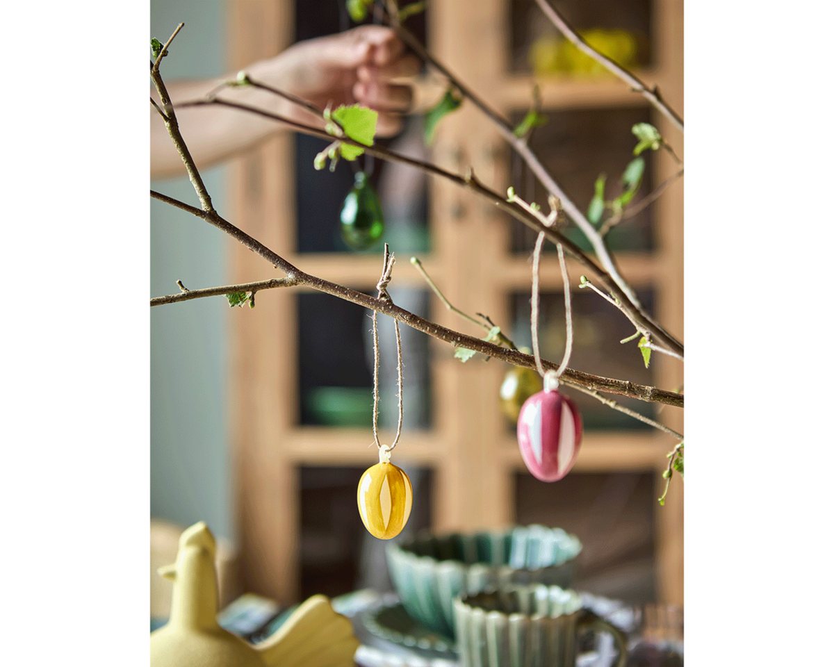 Osterei Bunte Ostereier aus Glas, gestreift. von OTTO