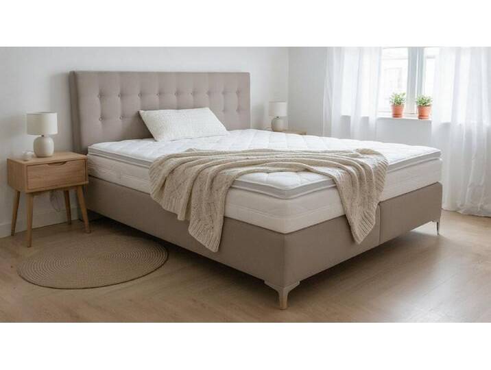 PAARA Boxspringbett Merida ohne Bettkasten mit alles freie Farbwahl, inkl. Matratzen und Topper, mit einzigartigem Belüftungssystem, H2, Taupe PAARA Boxspringbett Merida ohne Bettkasten mit alles freie Farbwahl, inkl. Matratzen und Topper, mit einzigartigem Belüftungssystem, H2, Taupe von OTTO