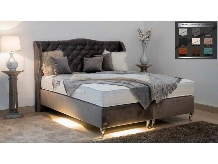 PAARA Boxspringbett Venedig mit Chesterfield Look Kopfteil Barock H2 H3, mit einzigartigem Belüftungssystem, bunt, ROYAL-WS® 500 Taschenfederkern mit Gelschaum - Topper-Kern (5 cm), ca. 24 cm Matratze von OTTO