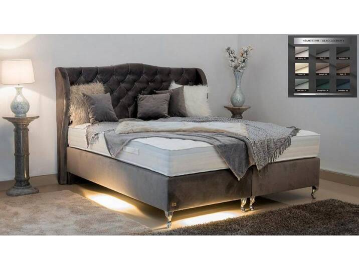 PAARA Boxspringbett Venedig mit Chesterfield Look Kopfteil Barock H2 H3, mit einzigartigem Belüftungssystem, bunt, ROYAL-WS® 500 Taschenfederkern mit Gelschaum - Topper-Kern (5 cm), ca. 24 cm Matratze von OTTO