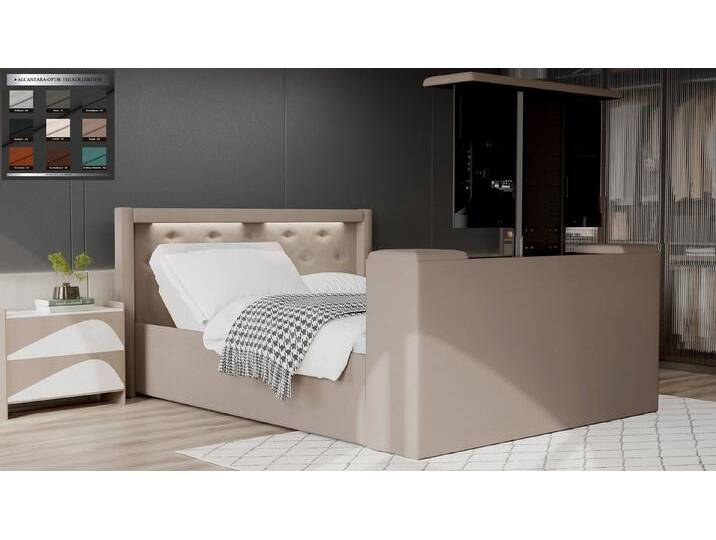 PAARA Polsterbett Paris mit TV Lift - Kopfteil verstellbar mit alles Farbwahl, 7 Zonen Kaltschaum-Matratzen , H2 + H3 Kombi-Set von OTTO