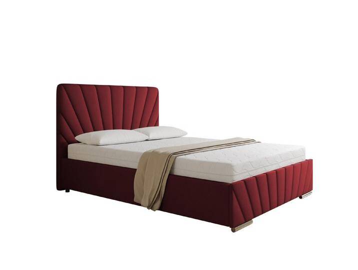 PANDA MÖBEL GmbH Polsterbett RAY Doppelbett mit Stauraum aus Kiefernholz 140x200 160x200 180x200, rot, 7zonen Multipocket CIRA 24cm, Kronos02 von OTTO