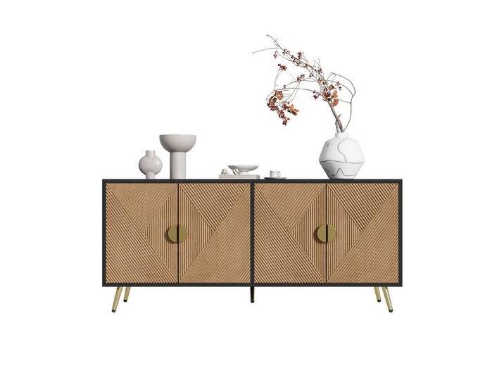 PODOFO Sideboard Sideboards 160 cm Hochglanz Kommode mit 4 Türen Gebürsteter Goldgriff, 160 L x 40 B x 75 H PODOFO Sideboard Sideboards 160 cm Hochglanz Kommode mit 4 Türen Gebürsteter Goldgriff, 160 L x 40 B x 75 H von OTTO