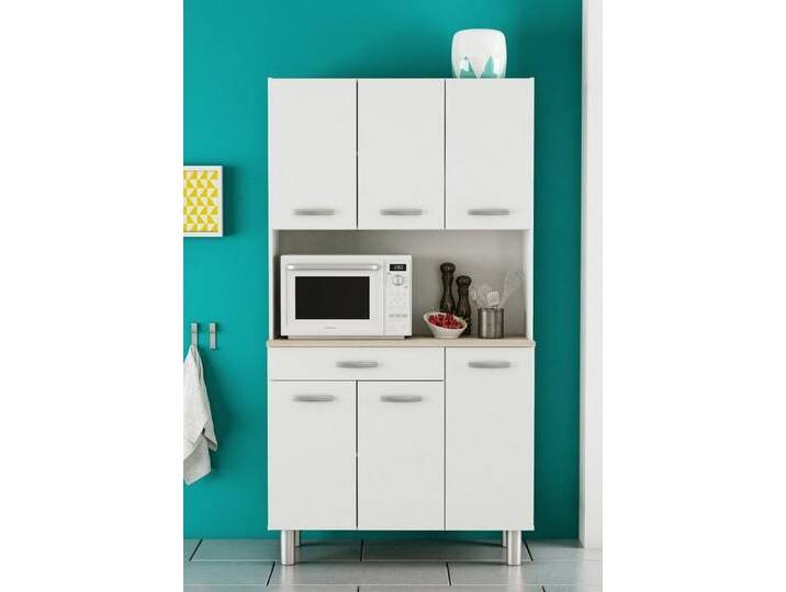 PREISBRECHER Küchenbuffet PASTA in Matt weiß - 101x185,3x42,3cm (BxHxT) von OTTO