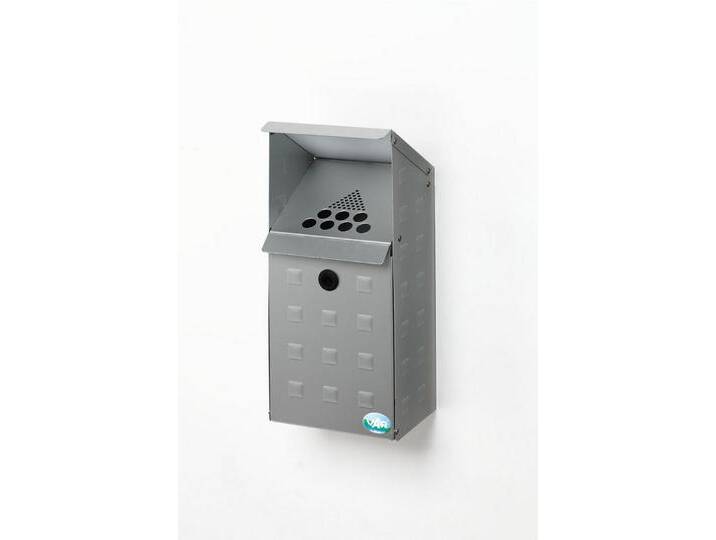 PROREGAL® Aschenbecher Wandascher aufklappbarem Kasten Schloss 3,7L 41x18x15 Aluminium Silber von OTTO