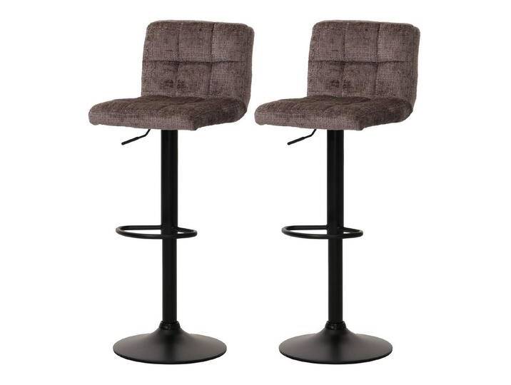 PROREGAL® Barhocker 2x Barhocker mit Lehne Sitzhöhe 63-83cm drehbar Stoff Braun von OTTO