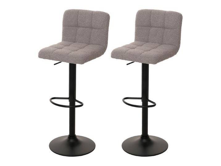 PROREGAL® Barhocker 2x Barhocker mit Lehne Sitzhöhe 63-83cm drehbar Stoff Grau von OTTO