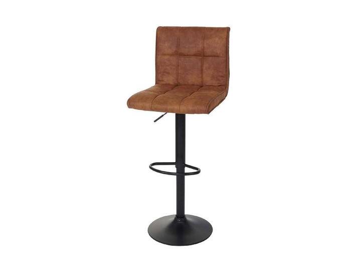 PROREGAL® Barhocker Barhocker gepolstert mit Lehne Sitzhöhe 64-85cm Wildlederimitat Braun von OTTO