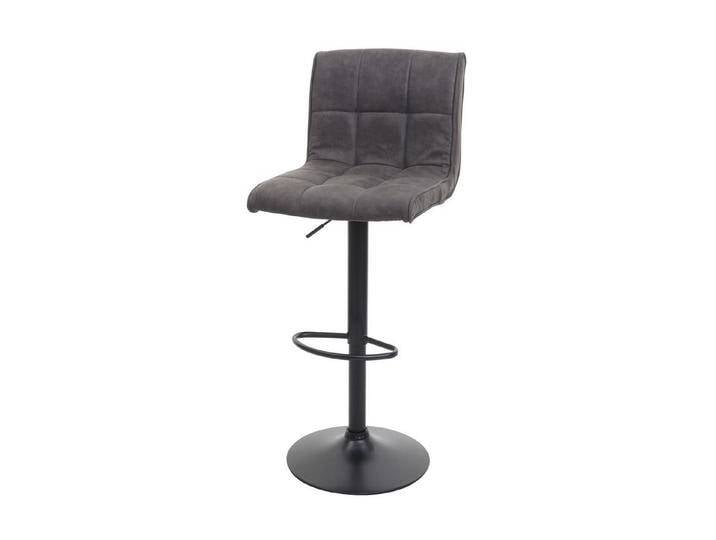 PROREGAL® Barhocker Barhocker gepolstert mit Lehne Sitzhöhe 64-85cm Wildlederimitat Grau von OTTO