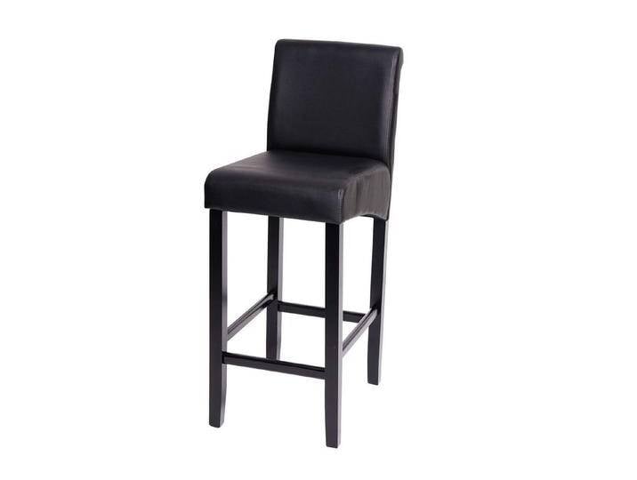PROREGAL® Barhocker Barhocker mit Lehne Sitzhöhe 75cm Holz Schwarz matt Kunstleder von OTTO