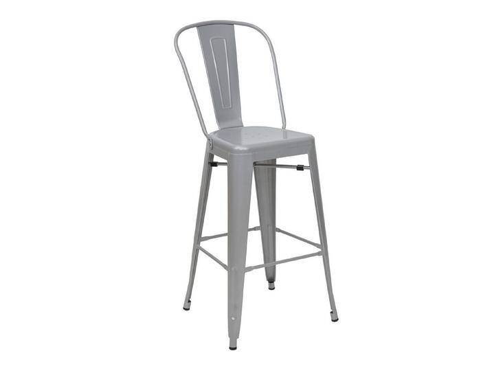 PROREGAL® Barhocker Barhocker mit Lehne Sitzhöhe 77cm Metall Graumit von OTTO