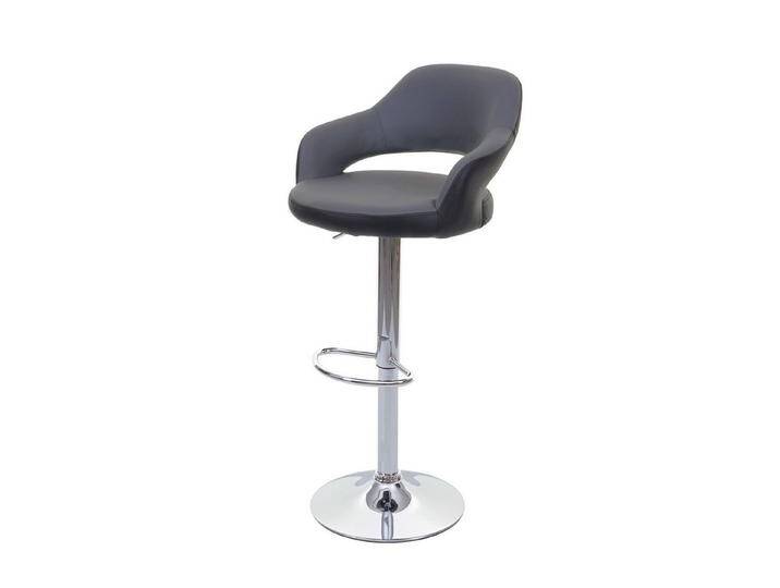 PROREGAL® Barhocker Barhocker stylisch Sitzhöhe 61-81cm mit Lehne Kunstleder Grau-schwarz von OTTO