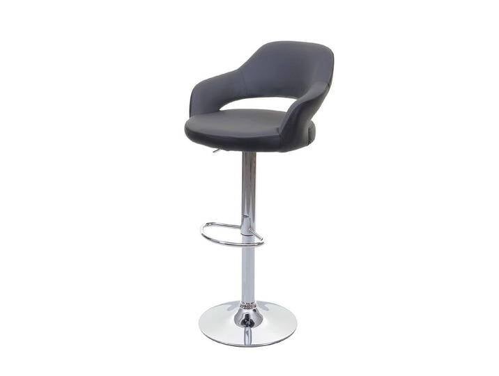 PROREGAL® Barhocker Barhocker stylisch Sitzhöhe 61-81cm mit Lehne Kunstleder Grau-schwarz von OTTO