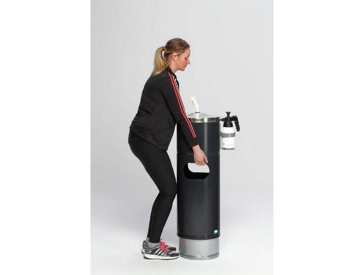 PROREGAL® Desinfektionsmittelspender Desinfektionsstation für Papiertücher Flaschenhalter Anthrazit von OTTO